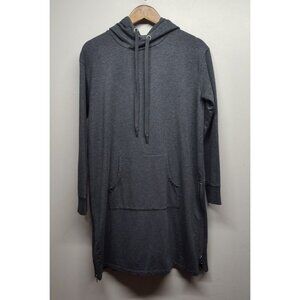 Garnet Hill Hoodie Dress Women Size S Gray Long Sleeve Athleisure Casual Sporty
